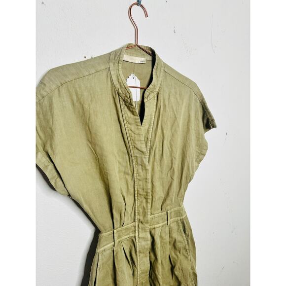 VANESSA BRUNO Khaki Cotton Blend Mock Neck Open Back Atalante Romper size 36 - Picture 11 of 13
